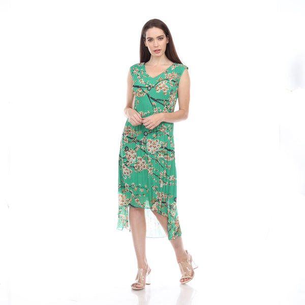 Flash Sale: Green Blossom Pleated H-L Dress – DR1037